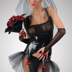 sexy black bride halloween costume lingerie